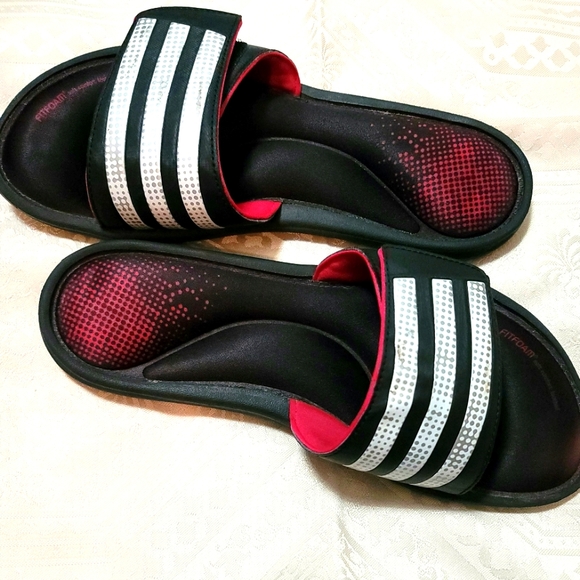 Adidas Fitfoam Soft Comfort Footbed Slides Size 7 - Picture 2 of 10
